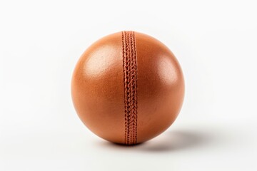 Closeup picture of new leather cricket ball