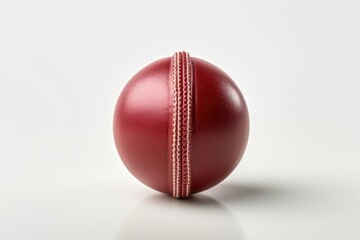 Closeup picture of new leather cricket ball