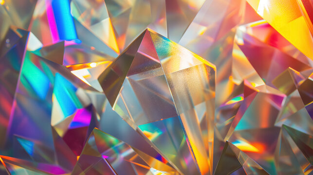 Colorful prismatic crystals in vivid close-up. - Powered by Adobe