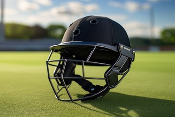 Cricket helmet with grill for player protection.