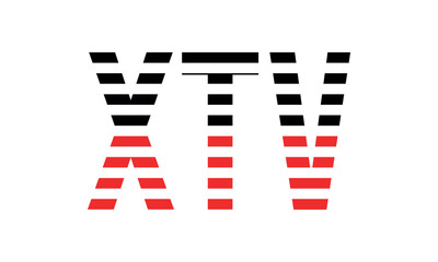 XTV three initial letter iconic line negative space minimal logo design vector template. monogram, abstract, wordmark, business, typography, minimalist, brand, company, flat, modern, unique, simple
