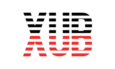 XUB three initial letter iconic line negative space minimal logo design vector template. monogram, abstract, wordmark, business, typography, minimalist, brand, company, flat, modern, unique, simple