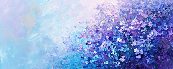 Lilac and blue flower field. Beautiful abstract nature header web banner background design in bright colors
