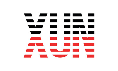 XUN three initial letter iconic line negative space minimal logo design vector template. monogram, abstract, wordmark, business, typography, minimalist, brand, company, flat, modern, unique, simple