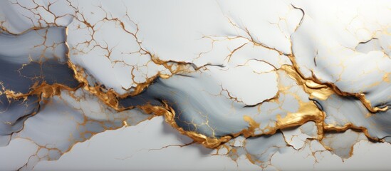 White Marble texture with shiny gold veins for digital wall design