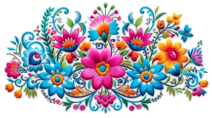 Fototapeta na wymiar Exquisite Traditional Embroidery Floral Arrangement