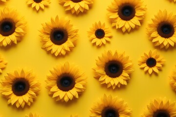 Sunflower pattern on yellow background.