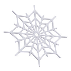 Realistic cobweb in gray color on white background. Model of cartoon web for home decoration on Halloween celebration concept. Vector illustration in 3d style