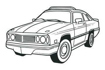 Car Vector Illustrations. Sedan . Automobile. Simple Design Outline Style. You can give color you like