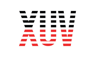 XUV three initial letter iconic line negative space minimal logo design vector template. monogram, abstract, wordmark, business, typography, minimalist, brand, company, flat, modern, unique, simple