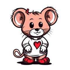 Mouse of Love: Cartoon Illustration for Valentine's Day