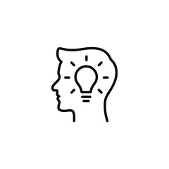 Intelligence line icon isolated on transparent background