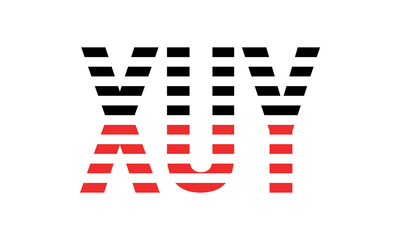 XUY three initial letter iconic line negative space minimal logo design vector template. monogram, abstract, wordmark, business, typography, minimalist, brand, company, flat, modern, unique, simple