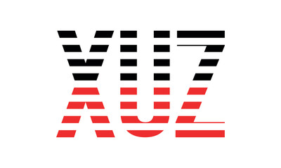 XUZ three initial letter iconic line negative space minimal logo design vector template. monogram, abstract, wordmark, business, typography, minimalist, brand, company, flat, modern, unique, simple