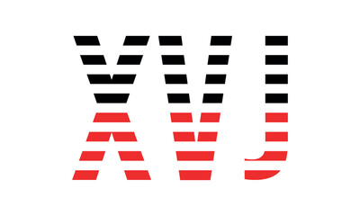 XVJ three initial letter iconic line negative space minimal logo design vector template. monogram, abstract, wordmark, business, typography, minimalist, brand, company, flat, modern, unique, simple