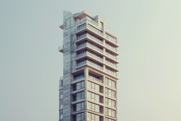 Fototapeta premium modern high-rise building with a unique curved architecture