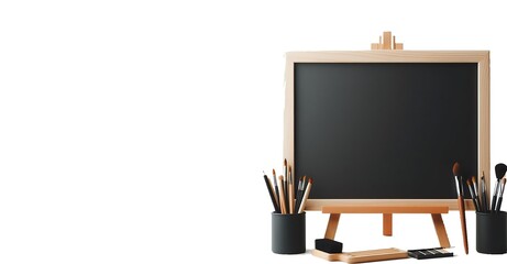 blackboard on a white background with copy space, generative Ai