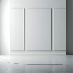 empty white room with a wall, generative Ai