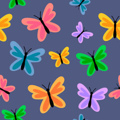 Patrón sin costuras mariposas colores ilustración original
