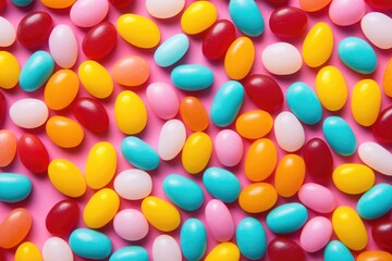 Colourful jellybean close up view.