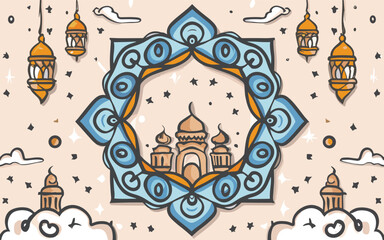 Whimsical Wishes: Hand-Drawn Ramadan Kareem