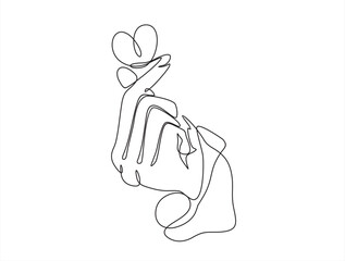 One continuous line drawing of hand holding heart. Concept of love relationship and volunteer organisation symbol in simple linear style. Doodle Vector illustration
