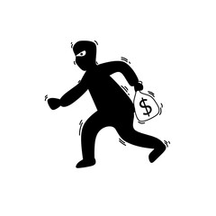 thief or criminal person vector illustration 