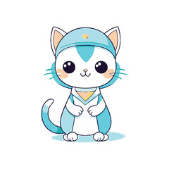 Nurse cat cute antropomorphic vector EPS