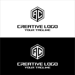 creative letter logo ac desain vektor - obrazy, fototapety, plakaty