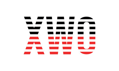 XWO three initial letter iconic line negative space minimal logo design vector template. monogram, abstract, wordmark, business, typography, minimalist, brand, company, flat, modern, unique, simple