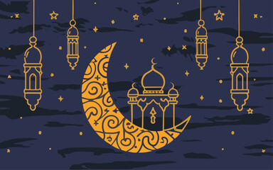 Whimsical Wishes: Hand-Drawn Ramadan Kareem