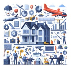 icons, site design, icons set for Architecture and Engineering Occupations