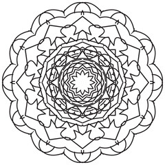 Flower Mandala. Vintage decorative elements. Oriental pattern, vector illustration. Islam, Arabic, Indian, moroccan,spain,  turkish, pakistan, chinese, mystic, ottoman motifs. Coloring book page