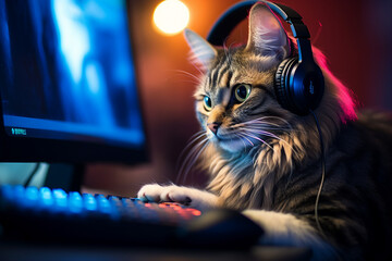 Generative AI picture playing video games concept gaming addiction