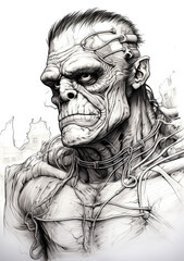 Frankenstein's monster illustration.