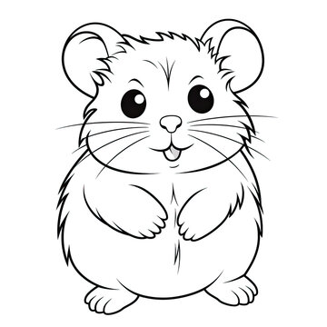 recommend clip art: Hamster line art, cute cartoon style.