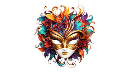 Carnival mask cut out. Carnival woman mask on transparent background