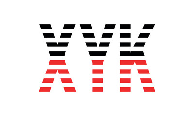 XYK three initial letter iconic line negative space minimal logo design vector template. monogram, abstract, wordmark, business, typography, minimalist, brand, company, flat, modern, unique, simple