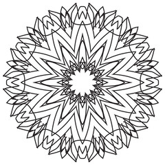 Simple Mandala Shape for Coloring. Vector Mandala. Floral. Flower. Oriental. Book Page. Outline.