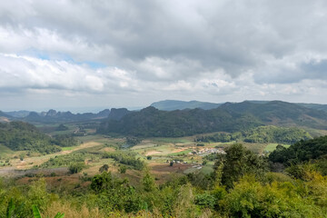 Fototapeta na wymiar View of the mountain and nature Park at thailand