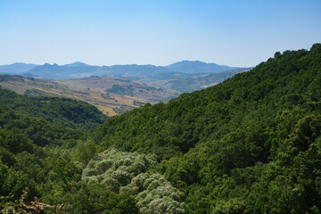 Fototapeta na wymiar Country landscape near Potenza, Basilicata, Italy