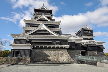 The Famous Landscape vintage building of Kumamoto Castle in Northern Kyushu, Japan.