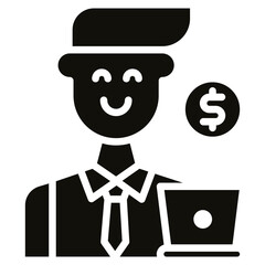 Freelancer Male icon vector image. Can be used for Gig Economy.