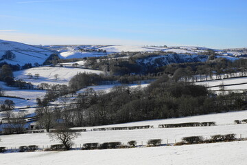 Snowy Winter Wonderland over Raygill, Lothersdale, The Yorkshire Dales, North Yorkshire, England, UK