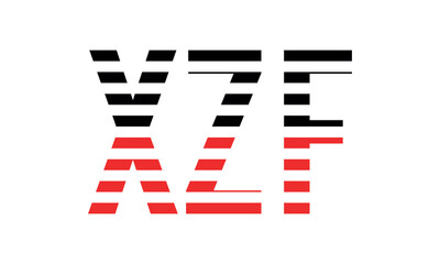 XZF three initial letter iconic line negative space minimal logo design vector template. monogram, abstract, wordmark, business, typography, minimalist, brand, company, flat, modern, unique, simple