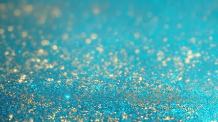 Obraz premium Abstract Cyan, Blue and Golden glitter lights Gold glitter dust texture dark background