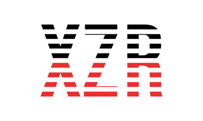 XZR three initial letter iconic line negative space minimal logo design vector template. monogram, abstract, wordmark, business, typography, minimalist, brand, company, flat, modern, unique, simple