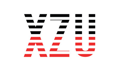 XZU three initial letter iconic line negative space minimal logo design vector template. monogram, abstract, wordmark, business, typography, minimalist, brand, company, flat, modern, unique, simple