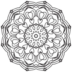Flower Mandala. Vintage decorative elements. Oriental pattern, vector illustration. Islam, Arabic, Indian, moroccan,spain,  turkish, pakistan, chinese, mystic, ottoman motifs. Coloring book page