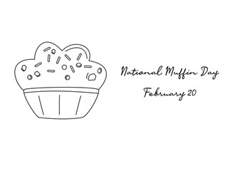 single line art of National Muffin Day good for National Muffin Day celebrate.